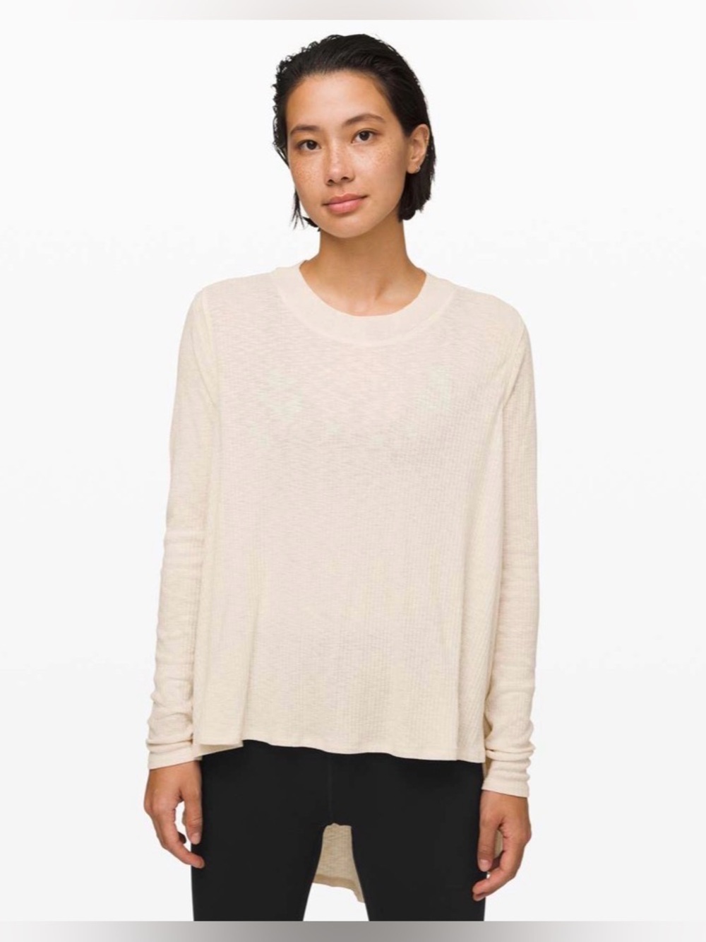 Lululemon Dare to Drape Long Sleeve Top Light Ivory – Size Small – Like New